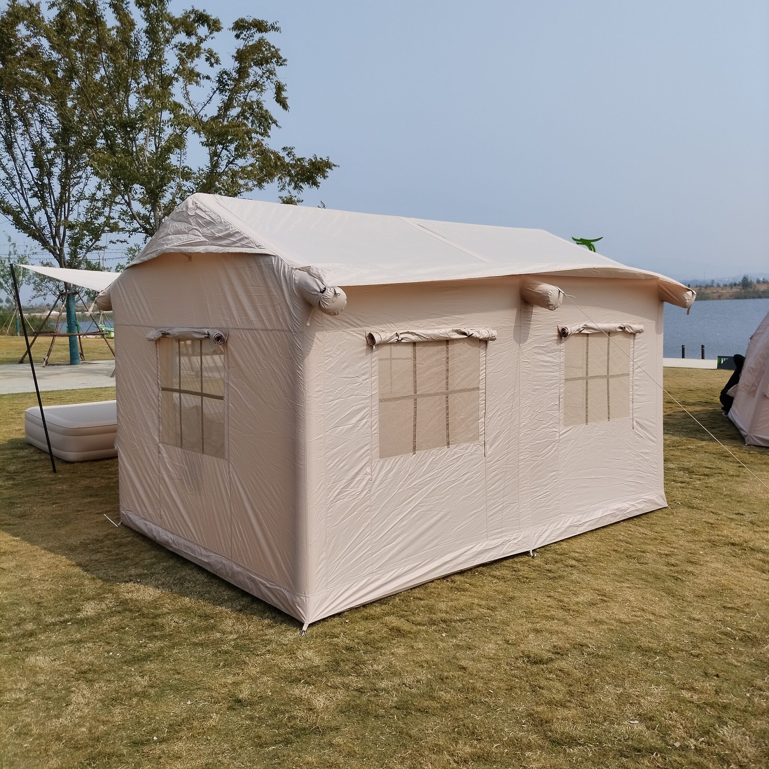 420D Oxford Waterproof Fabric Inflatable Air tent House for camping Outdoor Glamping Tent 5-8 people 12.96m² - 图片 4
