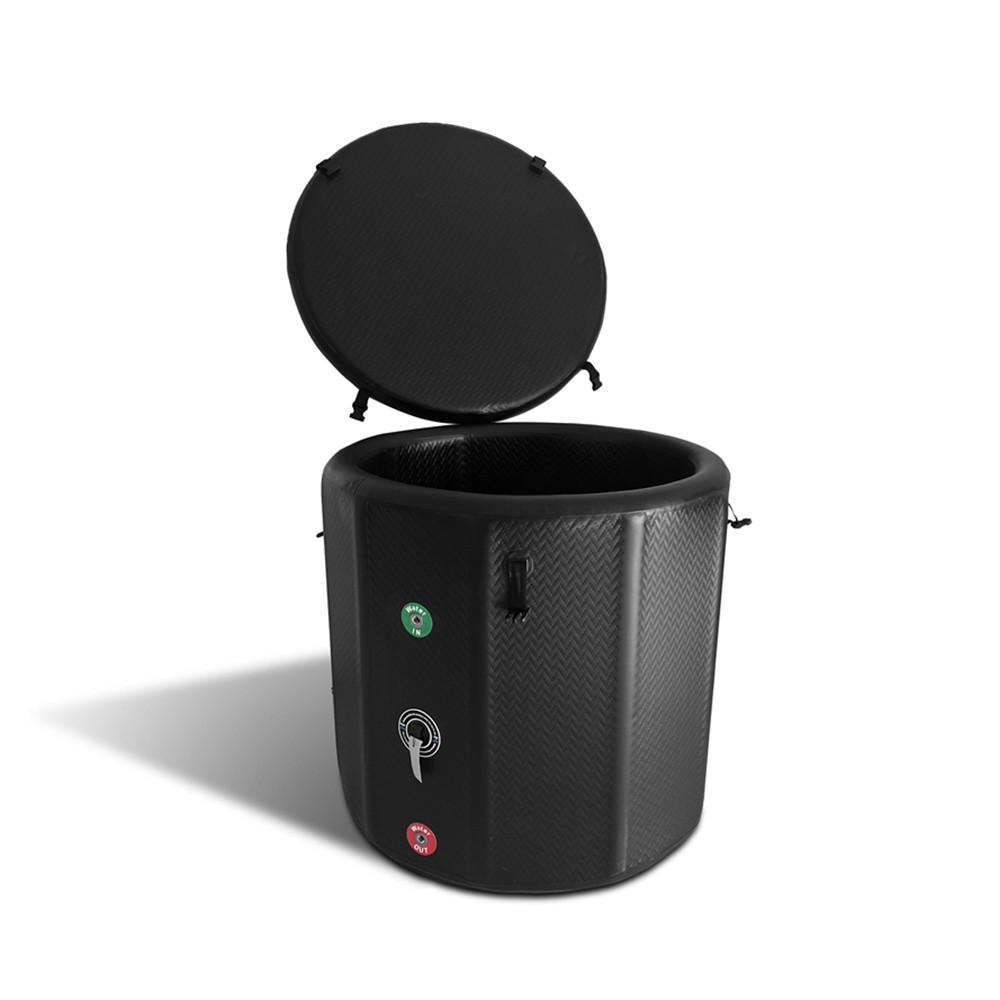 Inflatable SpaBlack Round Portable Cold Plunge Ice Bath Tub For Home &Outdoor - 图片 3