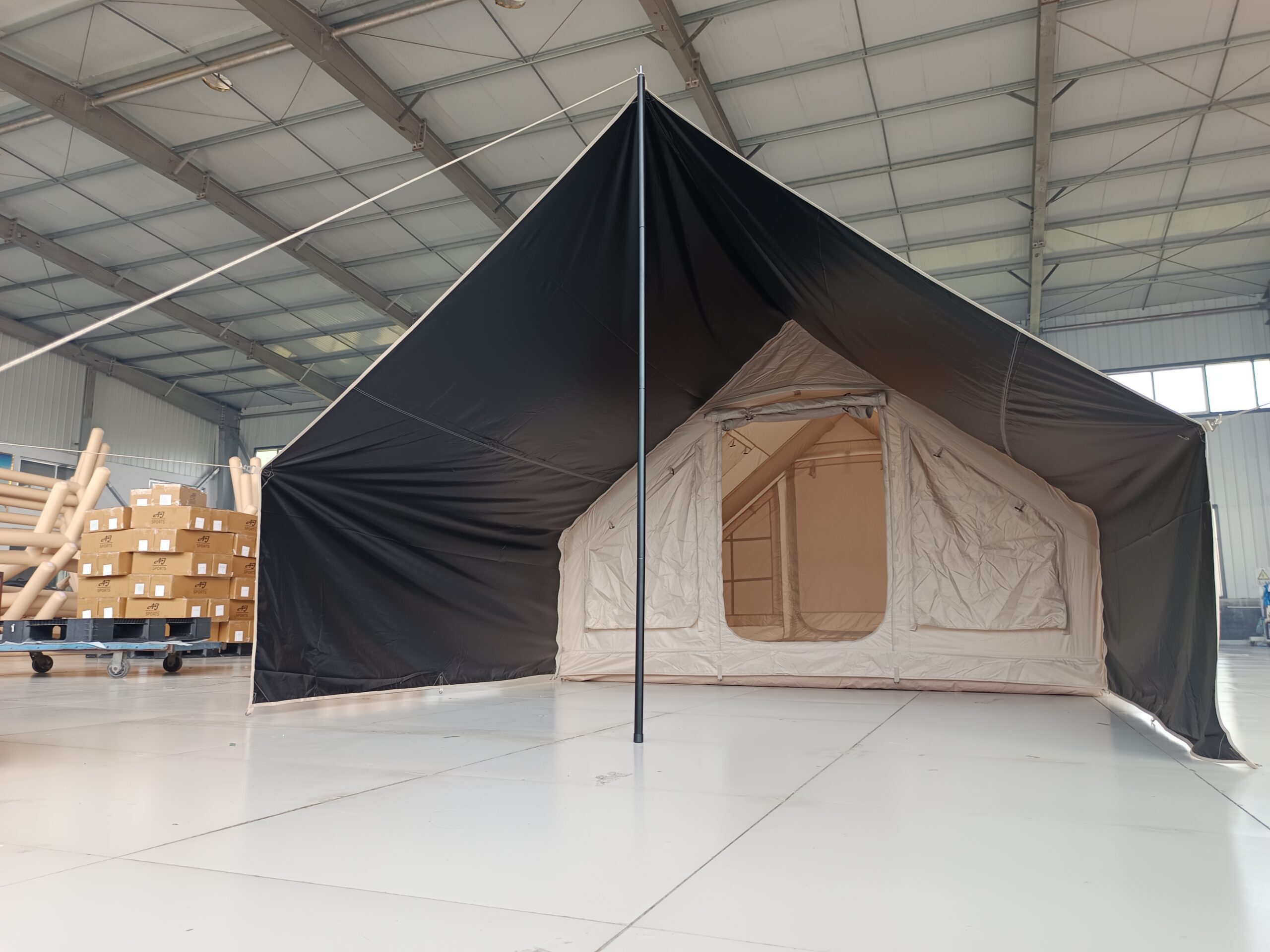 420D Oxford Waterproof Fabric Quick Setup Family Inflatable House Tent With Sky Curtain For Outdoor Camping - 图片 4