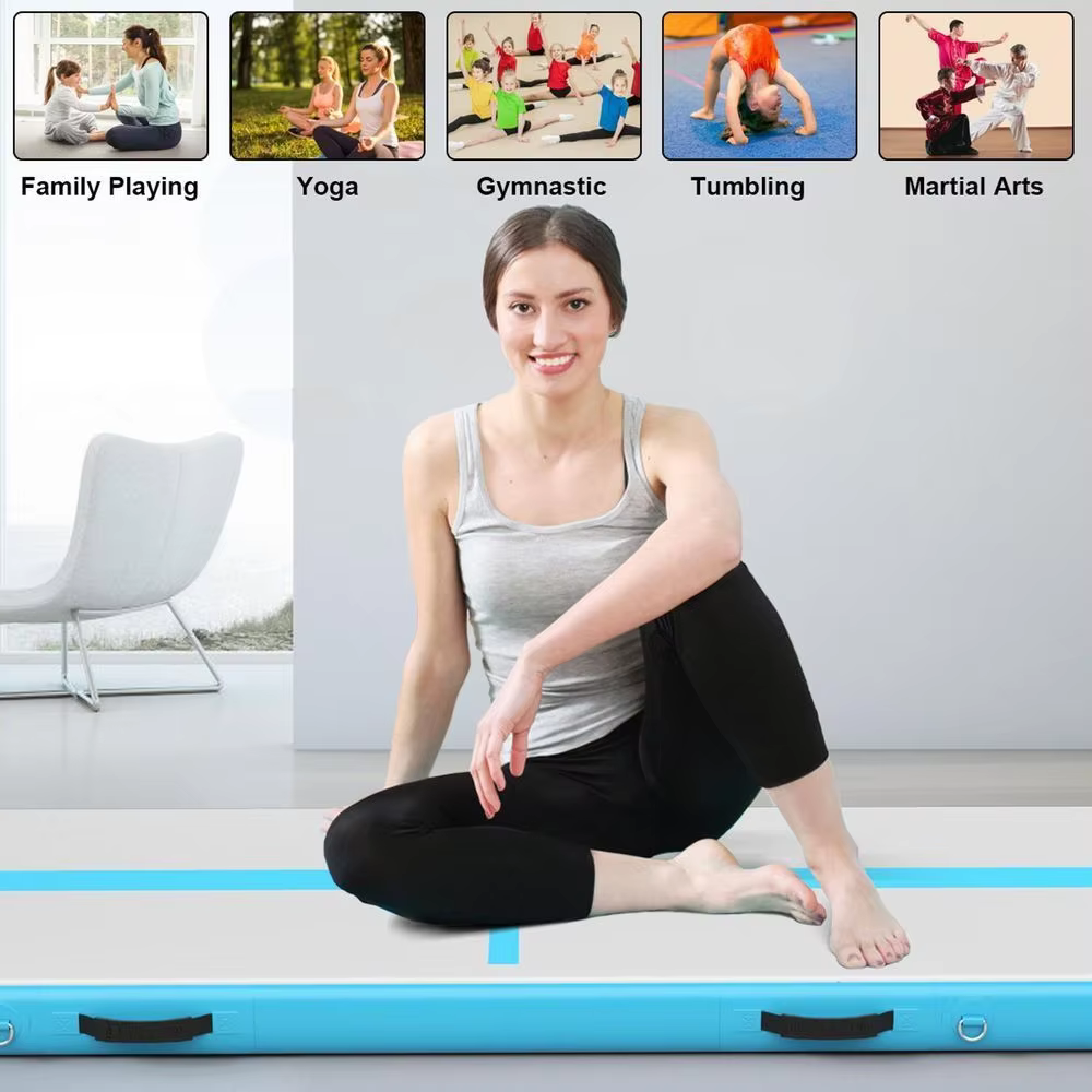 Wholesale eco friendly Inflatable air track tumbling mat for gymnastics with air pump for kids Mat - 图片 3