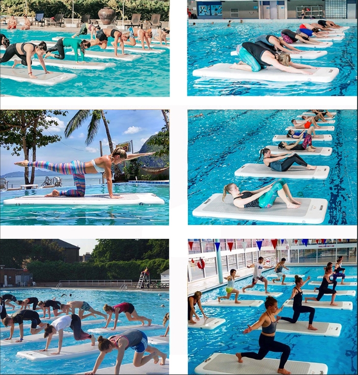 Customized Inflatable Stand Up Paddle Board Aquatic Yoga Fitness Floating Mat - 图片 4